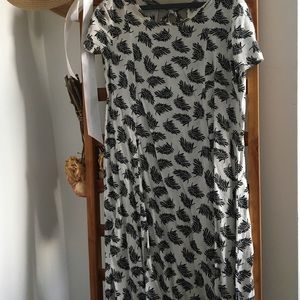 H&M Black and White Leaf Dress